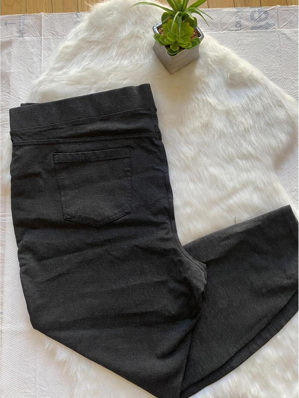 Terra & Sky Charcoal Black Women's Casual Pants, 3X